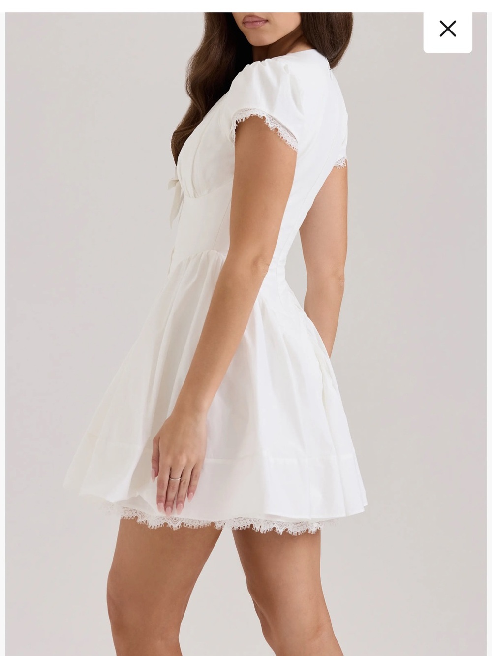 House of cb Emiliana Lace Trim Stretch Cotton Minidress - Picture 5 of 11